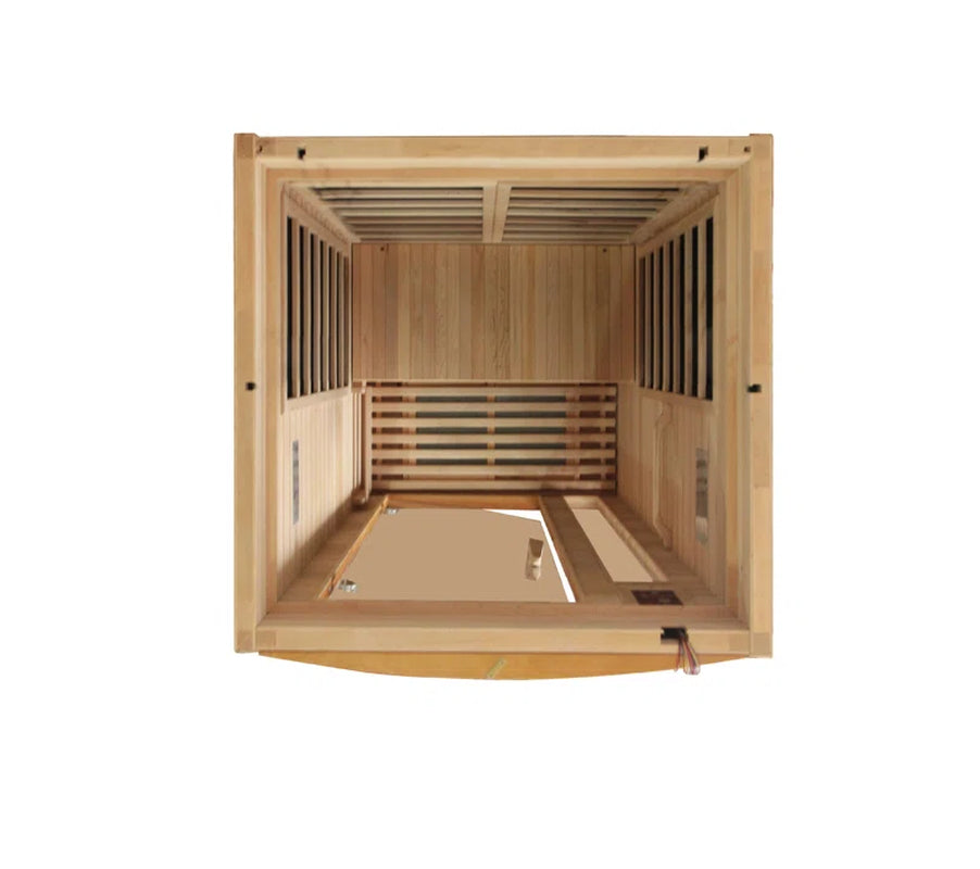 Barcelona 1 - Person Bluetooth Compatible FAR Infrared Sauna with Remote Control in Hemlock