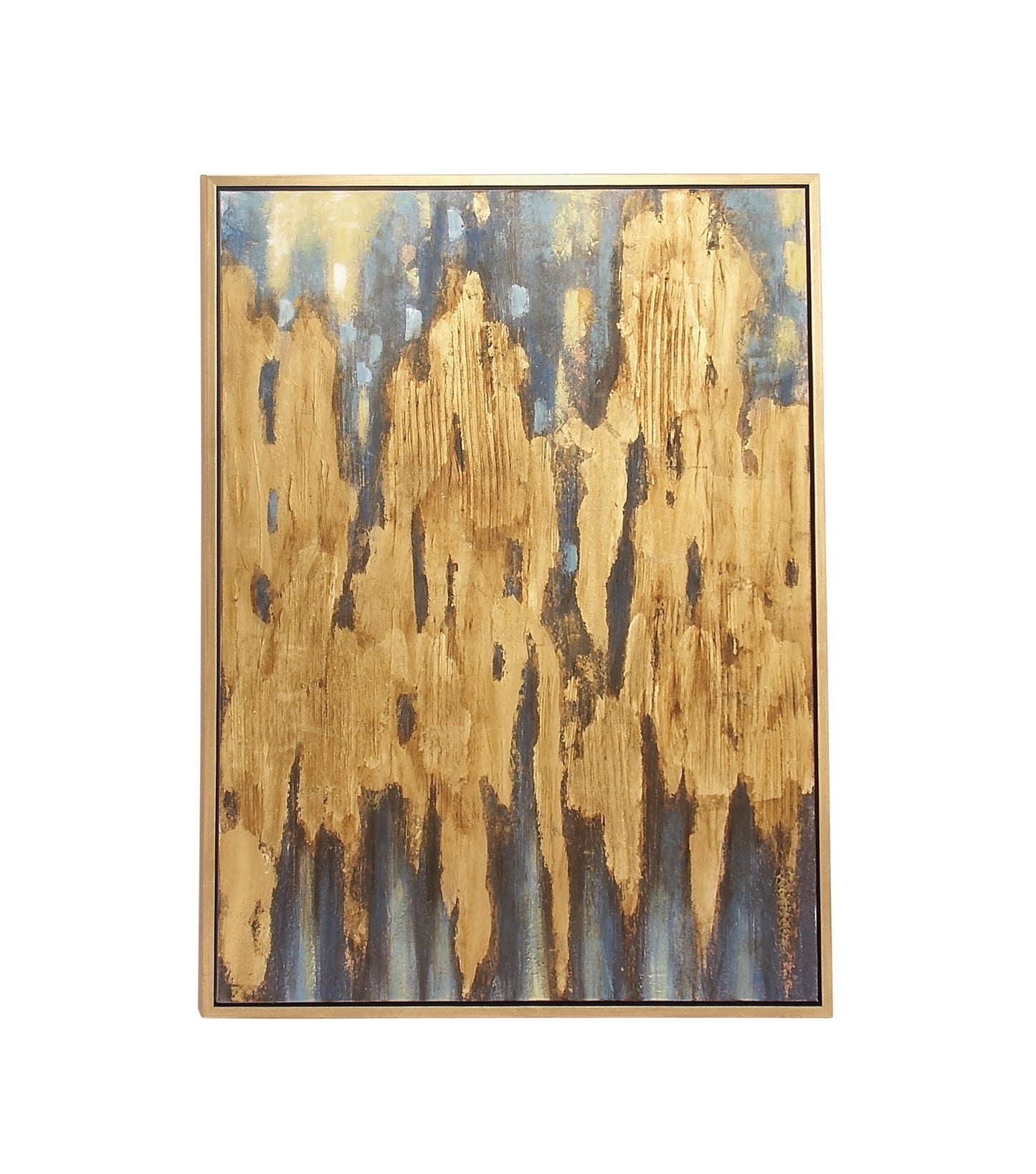 36" X 47" Abstract Framed Wall Art with Gold Frame, by