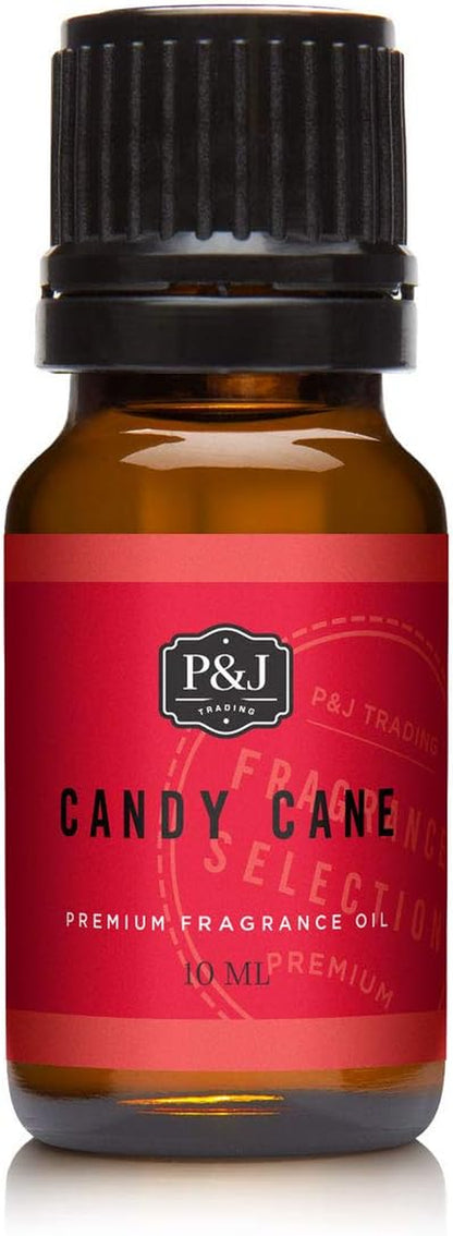 P&J Fragrance Oil | Candy Cane Oil 10Ml - Candle Scents for Candle Making, Freshie Scents, Soap Making Supplies, Diffuser Oil Scents