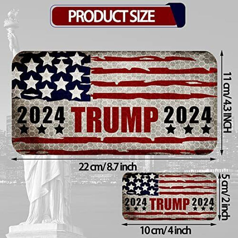 3 Reflective American Flag Car Magnets, Car Magnets of Different 2024 Trump