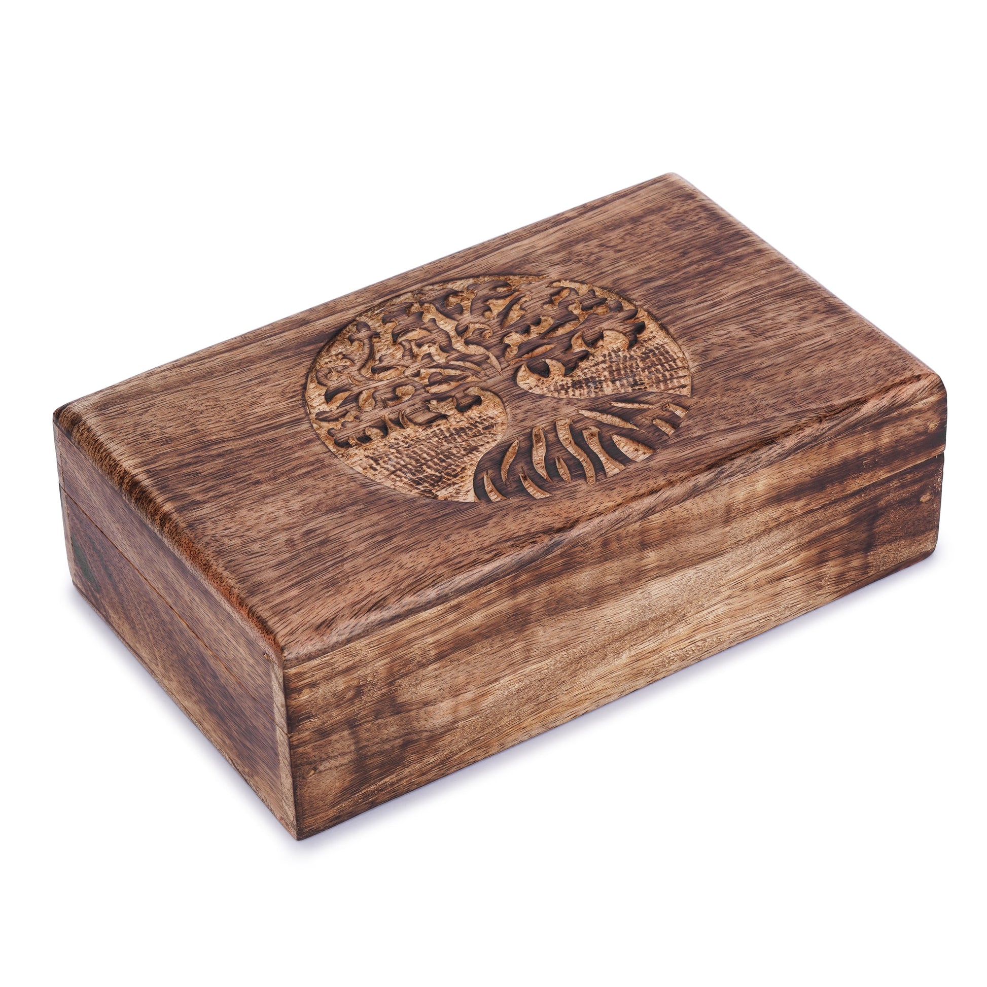 Wood Handcrafted Jewelry Storage Box Treasure Chest Keepsake Travel Organizer Trinket Case Remote Holder