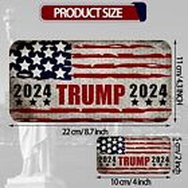 3 Reflective American Flag Car Magnets, Car Magnets of Different 2024 Trump