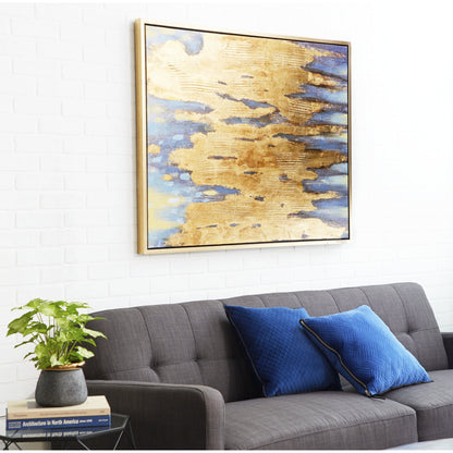 36" X 47" Abstract Framed Wall Art with Gold Frame, by