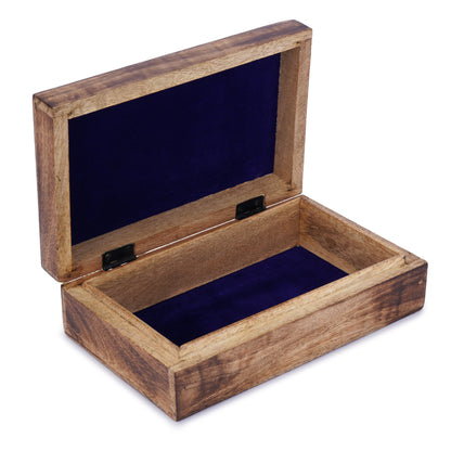 Wood Handcrafted Jewelry Storage Box Treasure Chest Keepsake Travel Organizer Trinket Case Remote Holder